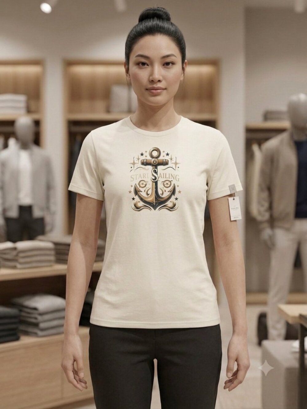 Cream  colored graphic tee